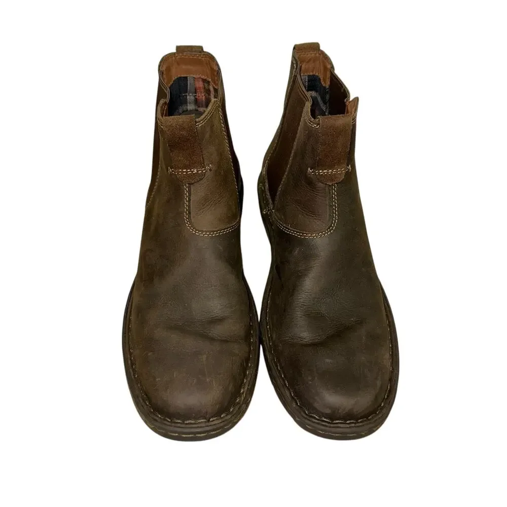 Clarks‎ Stratton Hi Chelsea Boots Brown Leather Slip On Mens 10M